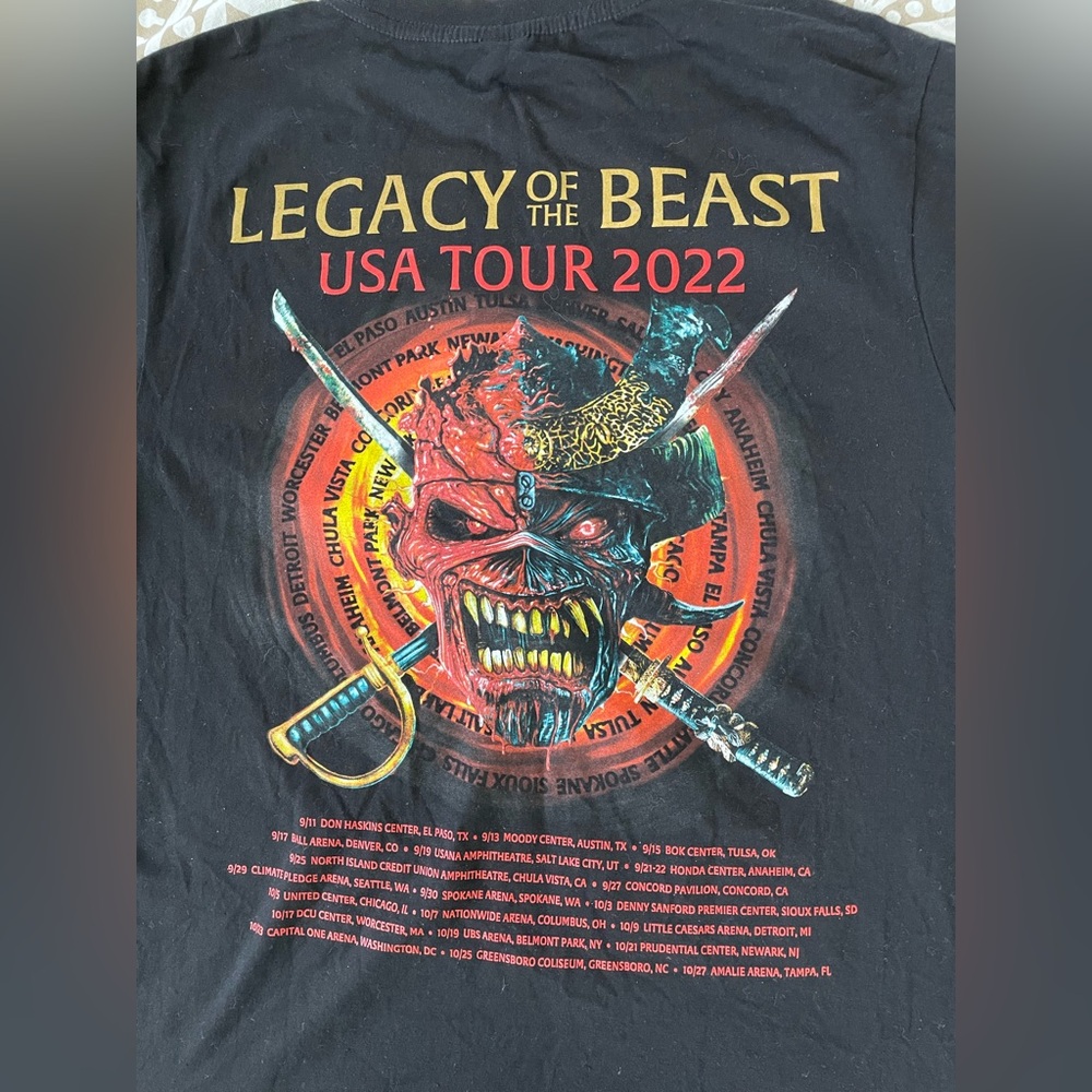 2022 Iron Maiden Concert Tour Merch Band Tee Shirt - Picture 4 of 7
